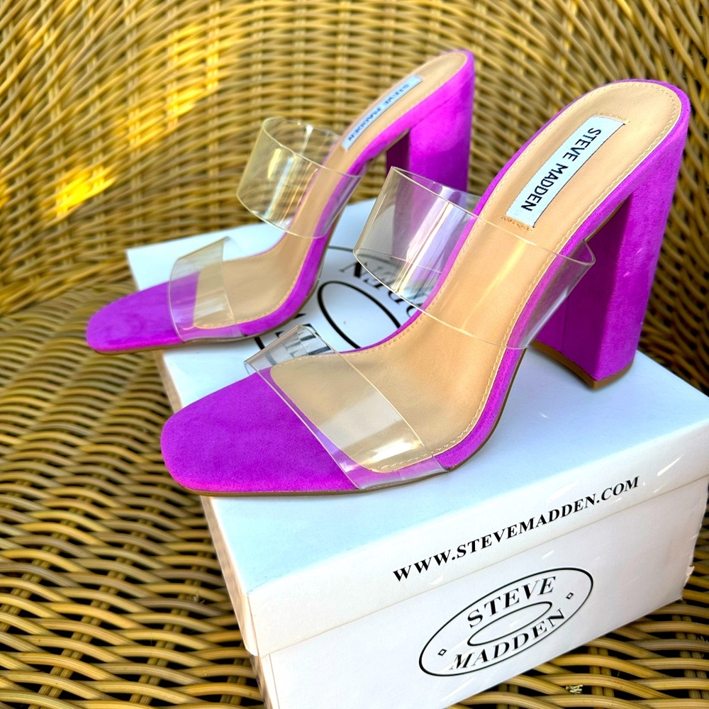 Steve Madden - TEGAN clear and bright purple heels